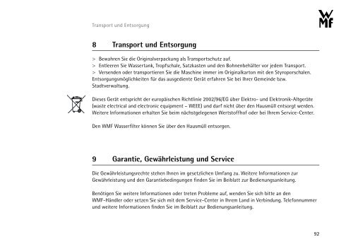 Bedienungsanleitung - Wmf