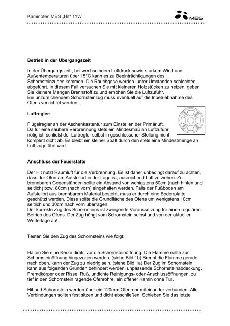 Aufstellungs- und Bedienungsanleitung - Kaminofen Store
