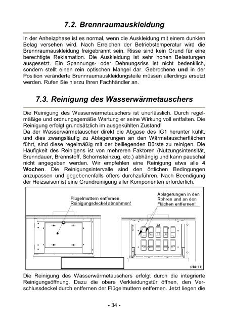 Wasserführender Kaminofen Montage- und Betriebsanleitung