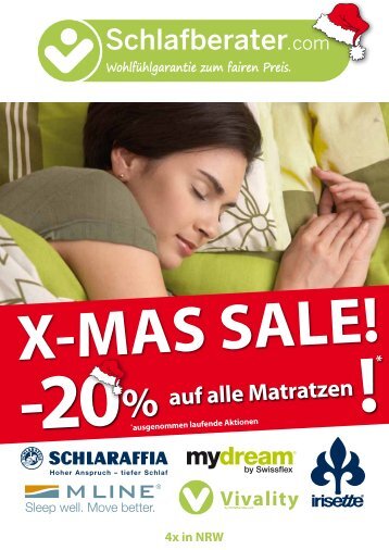 X-MAS SALE! -20% auf alle Matratzen - Schlafberater.com