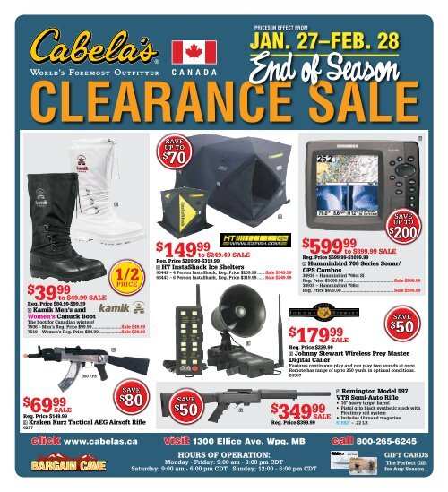 clearance sale - Cabelas Canada