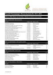 Procafé Pressespiegel / Revue de presse Nr. 10/11, 2012 - Procafe
