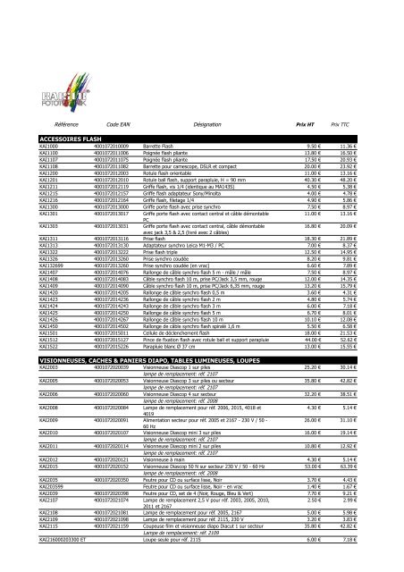 TARIF Général 2012_V3_01.07.12 - MMF-Pro