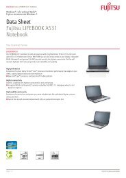 Data Sheet Fujitsu LIFEBOOK A531 Notebook