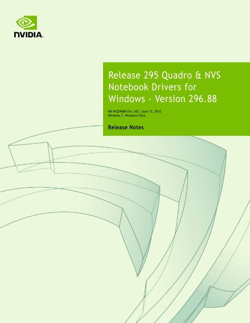 Release 295 Quadro &amp; NVS Notebook Drivers for Windows ... - Nvidia