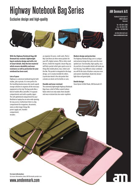 Highway Notebook Bag Series - AM Denmark A/S