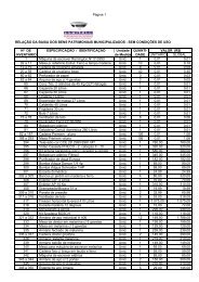 Relação de Bens Municipalizados Inservíveis