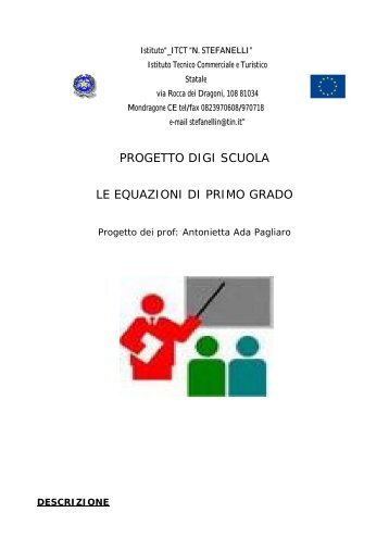 progetto digi scuola le equazioni di primo grado - Istituto Tecnico ...