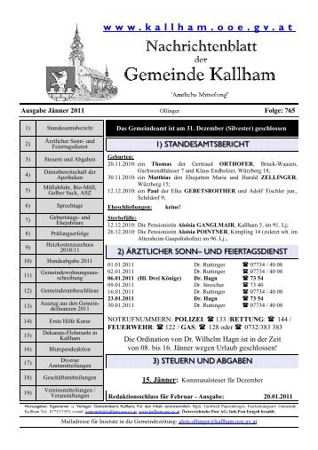 T agesordnung - Kallham - Land Oberösterreich