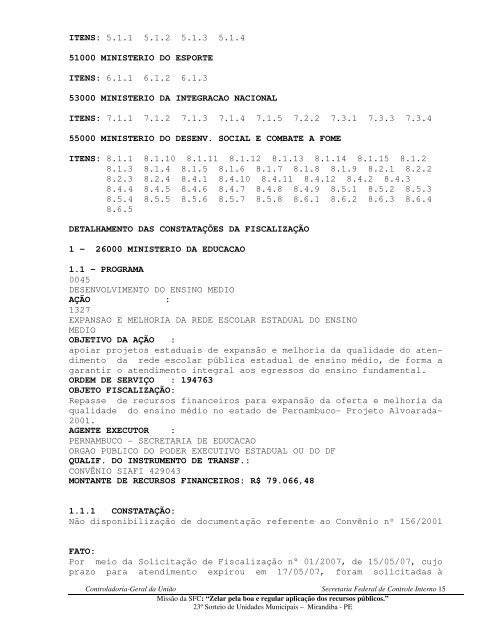 presidência da república controladoria-geral da união secretaria ...