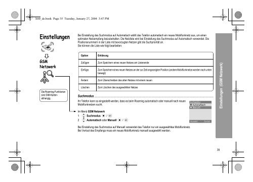 Struktur des Menüs Telefonbuch - Altehandys.de