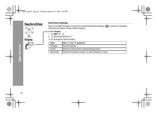 Struktur des Menüs Telefonbuch - Altehandys.de