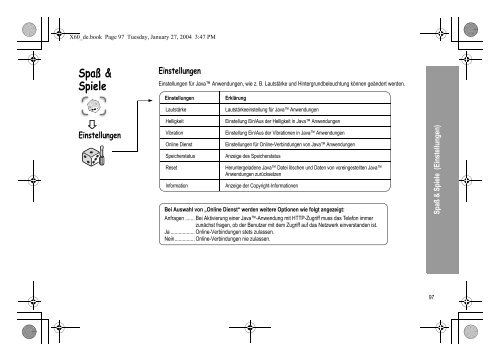 Struktur des Menüs Telefonbuch - Altehandys.de