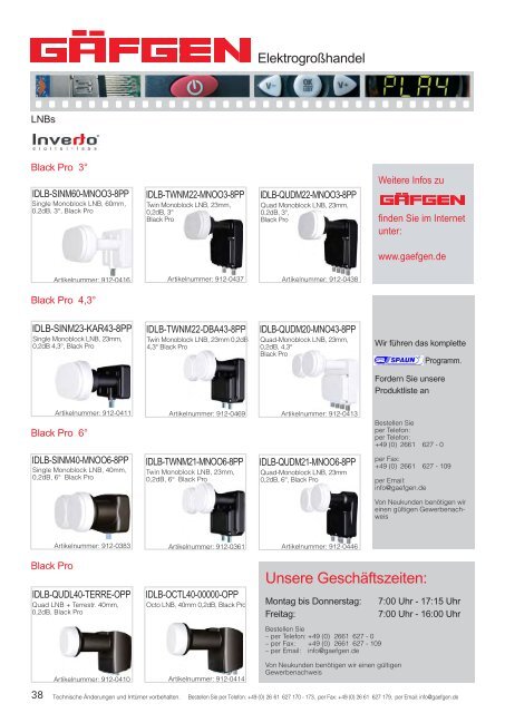 Satellitentechnik Katalog 2011 - Emil Gäfgen GmbH & Co. KG Besitz