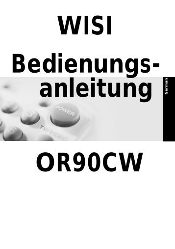 Bedienungs- anleitung OR90CW WISI - AustriaSat