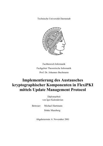 Implementierung des Austausches kryptographischer Komponenten ...