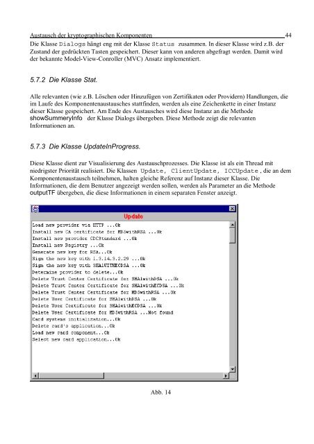 Implementierung des Austausches kryptographischer Komponenten ...