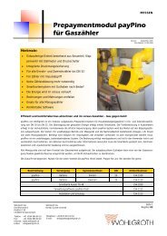 Prepaymentmodul payPino für Gaszähler - Wohlgroth AG