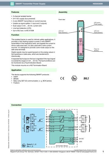 HiD2030SK SMART Transmitter Power Supply Connection ...