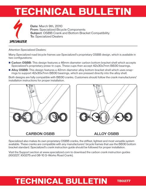 Bottom Bracket Compatibility Chart