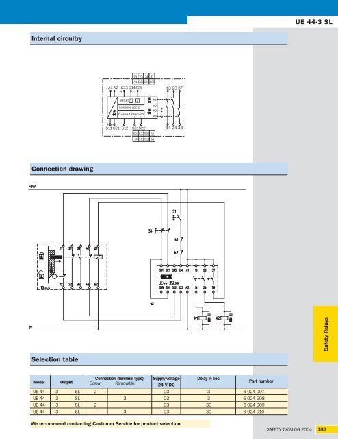 Safety relay with additional on-delay UE 44-3 SL