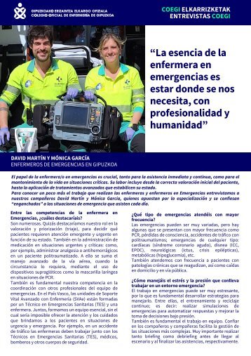 David Martín y Mónica García. Emergencias
