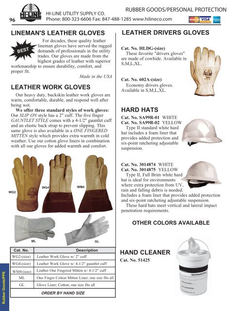 Rubber Goods/Personal Protection (pg. 96-114) - Hi-Line Utility