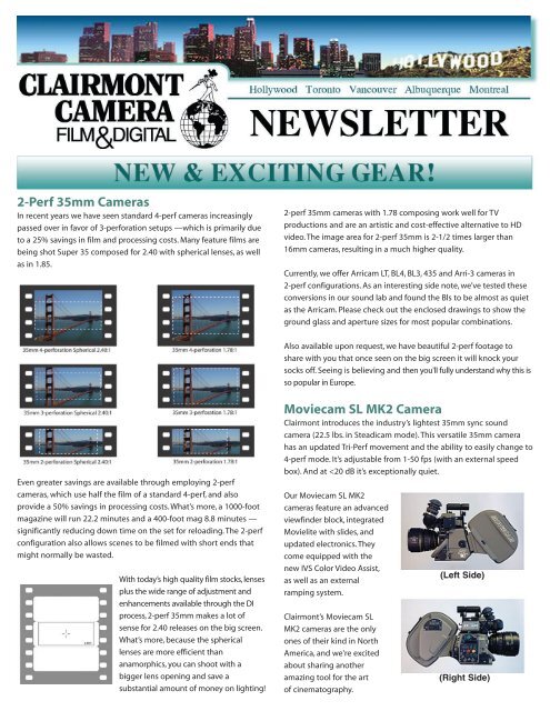 2-Perf 35mm Cameras Moviecam SL MK2 Camera - Clairmont 