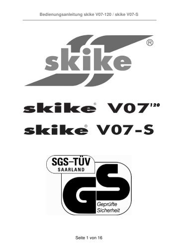 Bedienungsanleitung skike V07-120 / skike V07-S Seite 1 von 16