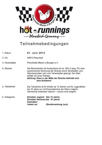 Download Teilnahmebedingungen - Hot Runnings Plascheid