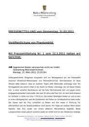 PRESSEMITTEILUNG vom Donnerstag, 31.03.2011 ...