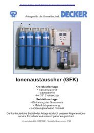 Ionenaustauscher (GFK) - Gebr. Decker Verfahrenstechnik GmbH