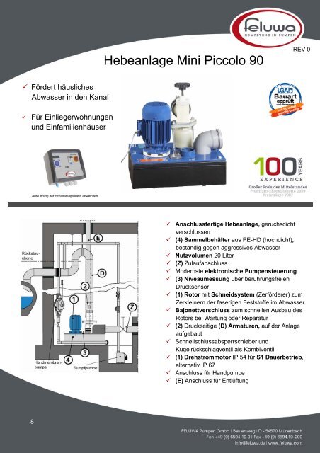 FELUWA Abwassertechnik Teil 1 Hebeanlagen und Homogenisatoren