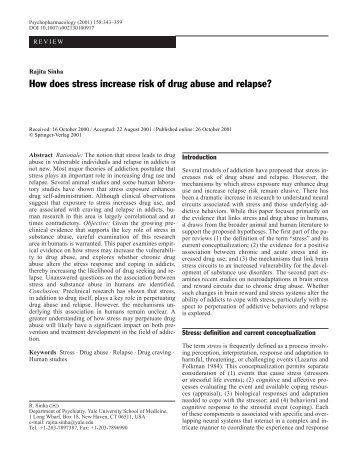 How does stress increase risk of drug abuse - Addiction Research ...