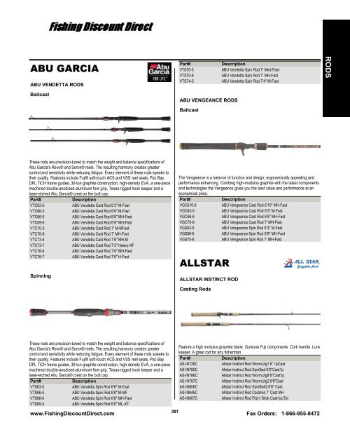 Abu Garcia 7'4” Vendetta Spinning Fishing Rod, 1 Piece Rod 
