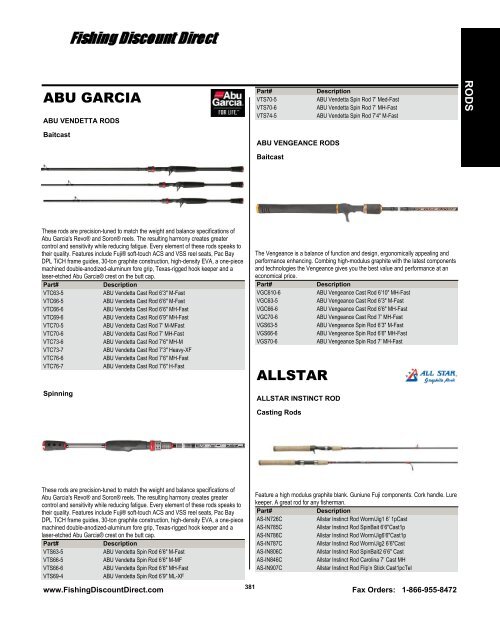 Abu Garcia Vengeance Spinning Fishing Rod - 6 ft 6 in