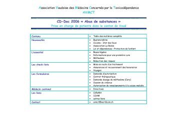 Association Vaudoise des Médecins Concernés par la - Collège ...