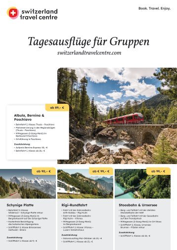 Tagesausflüge und Angebote für Gruppenreisen