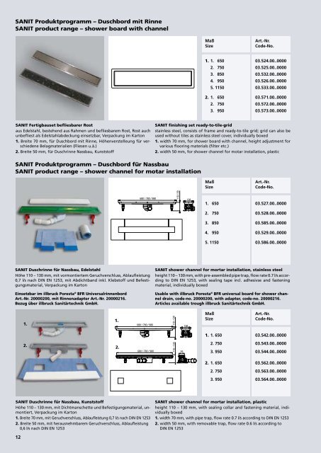 SANIT Systemlösung für bodengleiche Duschen SANIT system ...