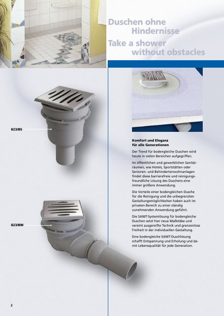 SANIT Systemlösung für bodengleiche Duschen SANIT system ...