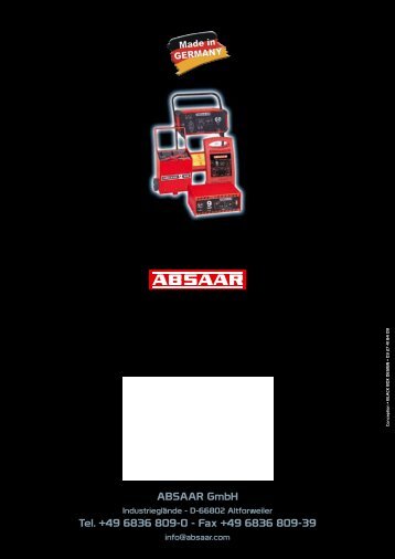 ABSAAR GmbH Tel. +49 6836 809-0 - Fax +49 6836 809-39