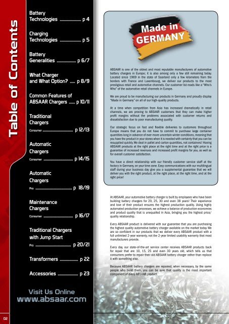 ABSAAR GmbH Tel. +49 6836 809-0 - Fax +49 6836 809-39