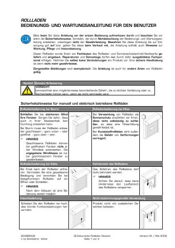 ROLLLADEN BEDIENUNGS- UND ... - Katzbeck