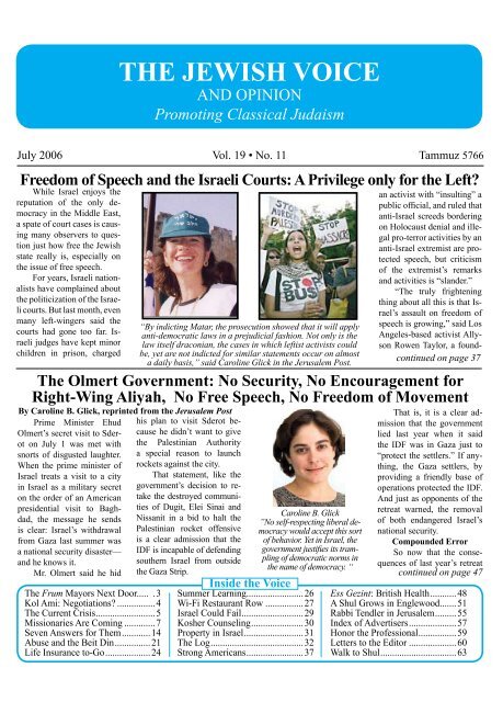 July 2006 - Jewish Voice and Opinion