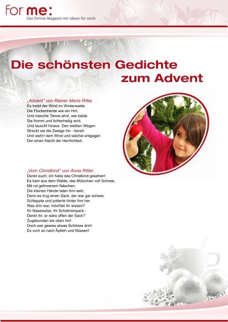 Die schönsten Gedichte zum Advent - for-me-online