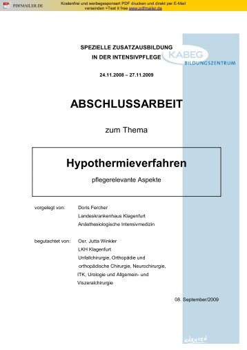 ABSCHLUSSARBEIT Hypothermieverfahren - Kabeg