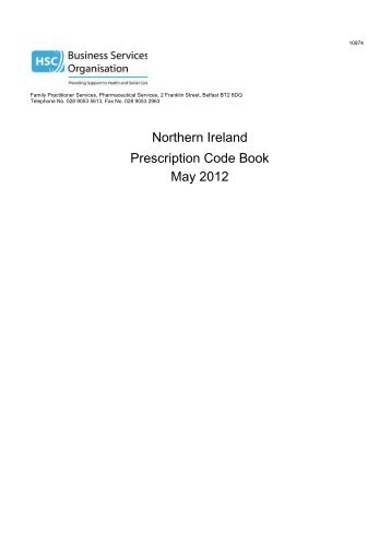 Northern Ireland Prescription Code Book May 2012 - Business ...