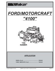 Ford Motorcraft Carburetor Parts - Walker Products