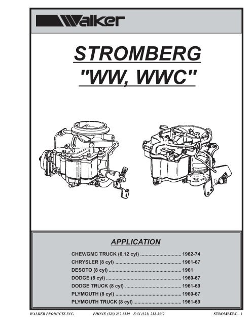 stromberg ww, wwc - Walker Products