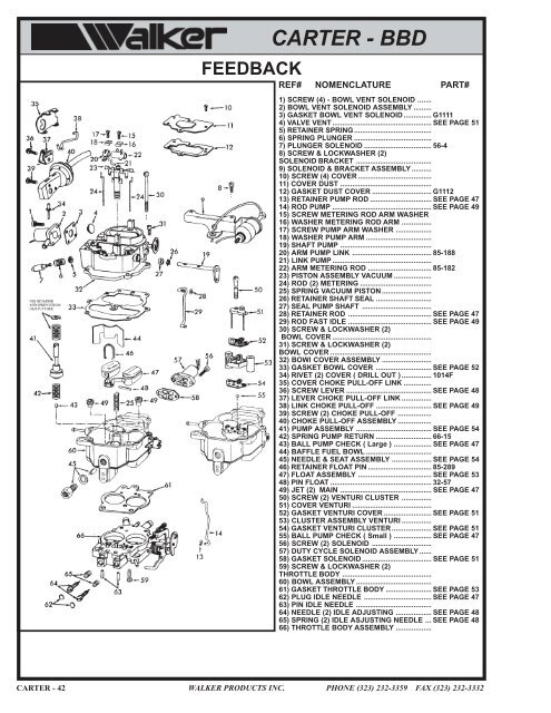 CARTER 2 BARREL - Walker Products